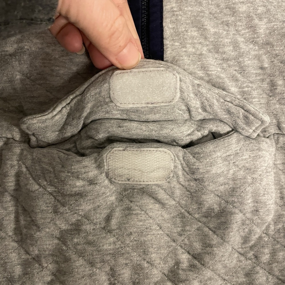 Janie And Jack Boys 2T Gray Quilted 1/2 Zip Sweatshirt - Picture 2 of 5